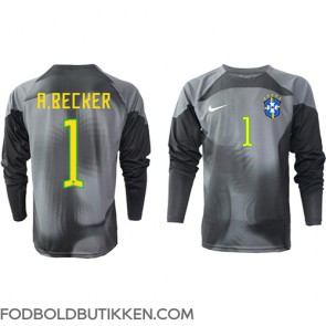 Brasilien Alisson Becker #1 Målmand Hjemmebanetrøje VM 2022 Langærmet